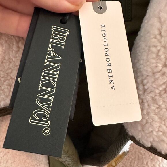 Anthropologie BlankNYC Sherpa Jacket XL Cropped Cloud Forest Boho NWT - Picture 6 of 7